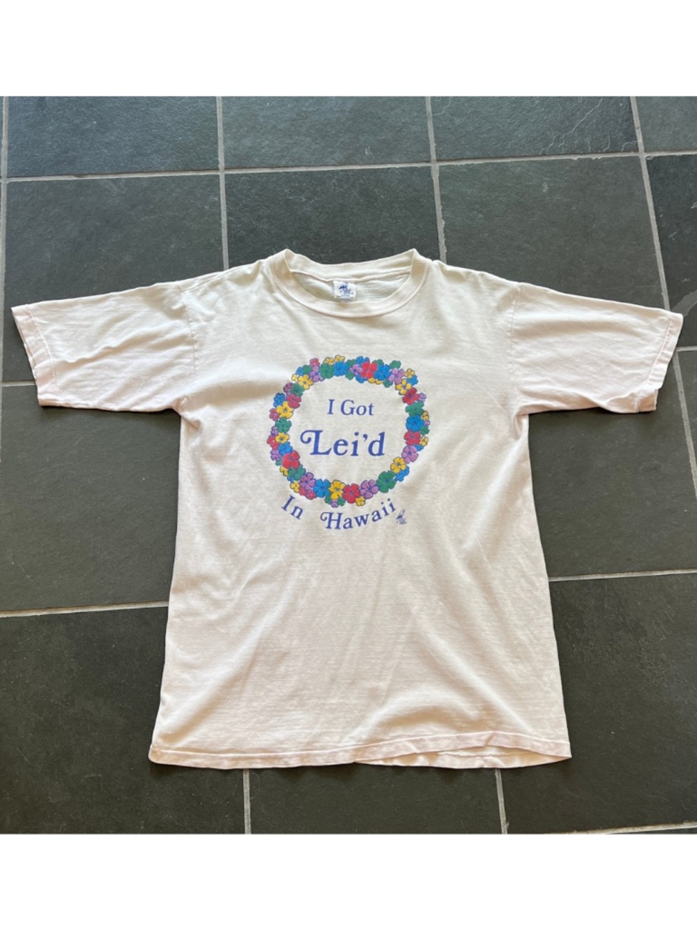 Vtg I Got Lei'd In Hawaii Poly Tees Crew Neck T-Shirt
